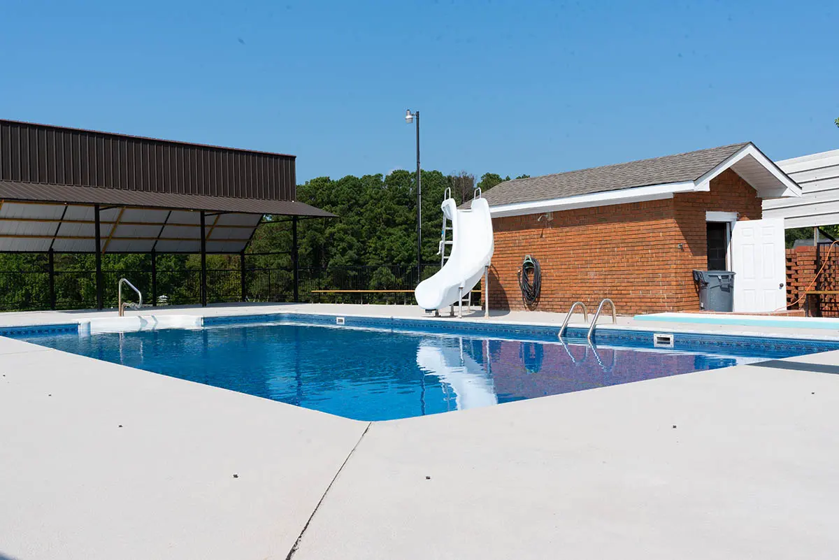 Same pool with a light cool-touch coating across the entire deck